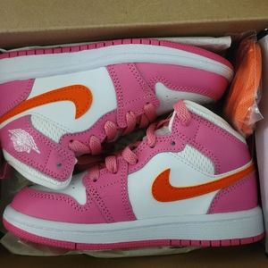 AIR JORDAN 1 MID GS 'PINKSICLE ORANGE